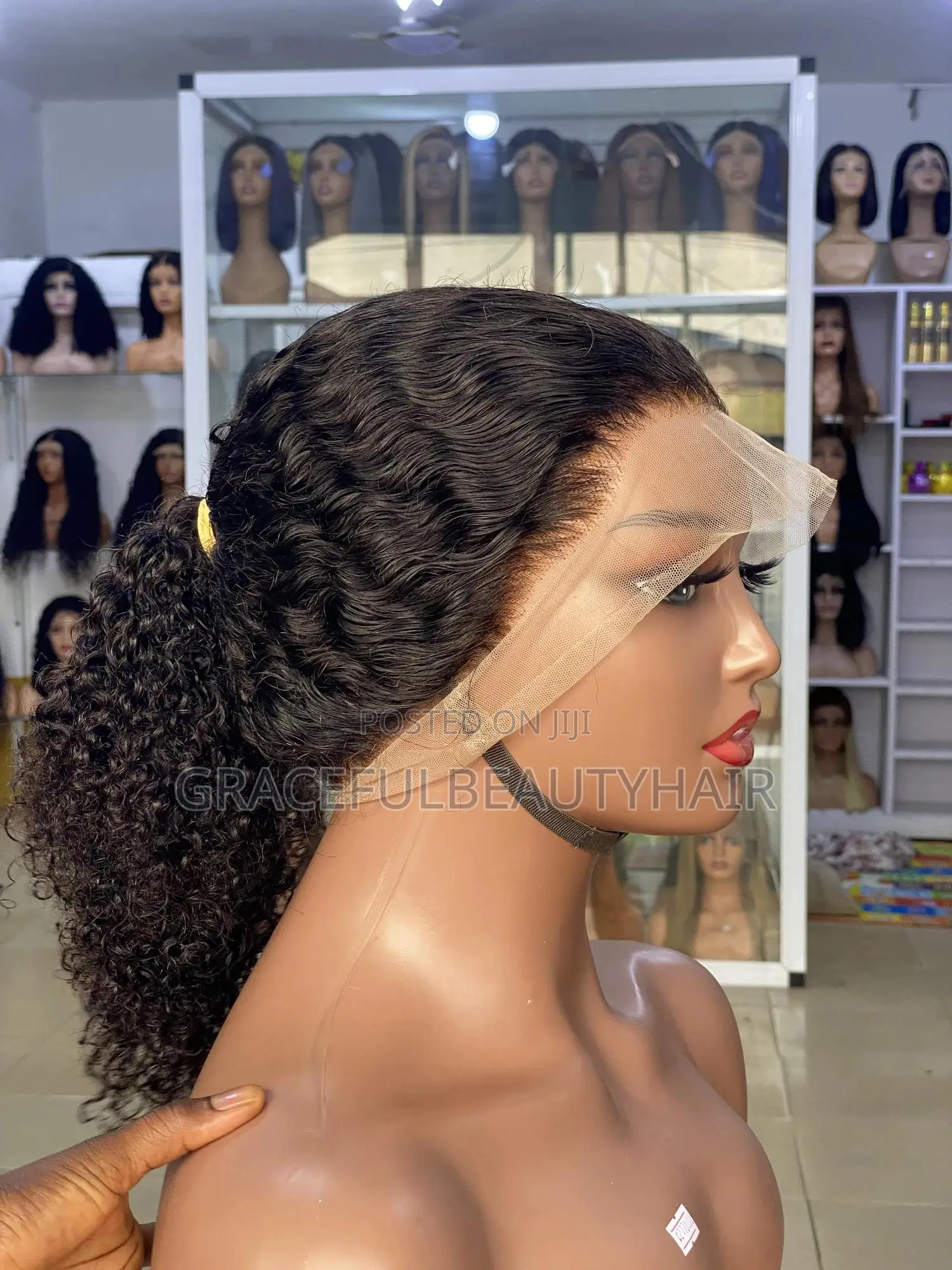 16 Inches Brazilian Super Double Drawn Wet Curls 360 Wig Cap