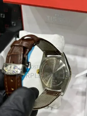 Tissot Gold-Tone Tissit Powermatic Silicium Leather Watch