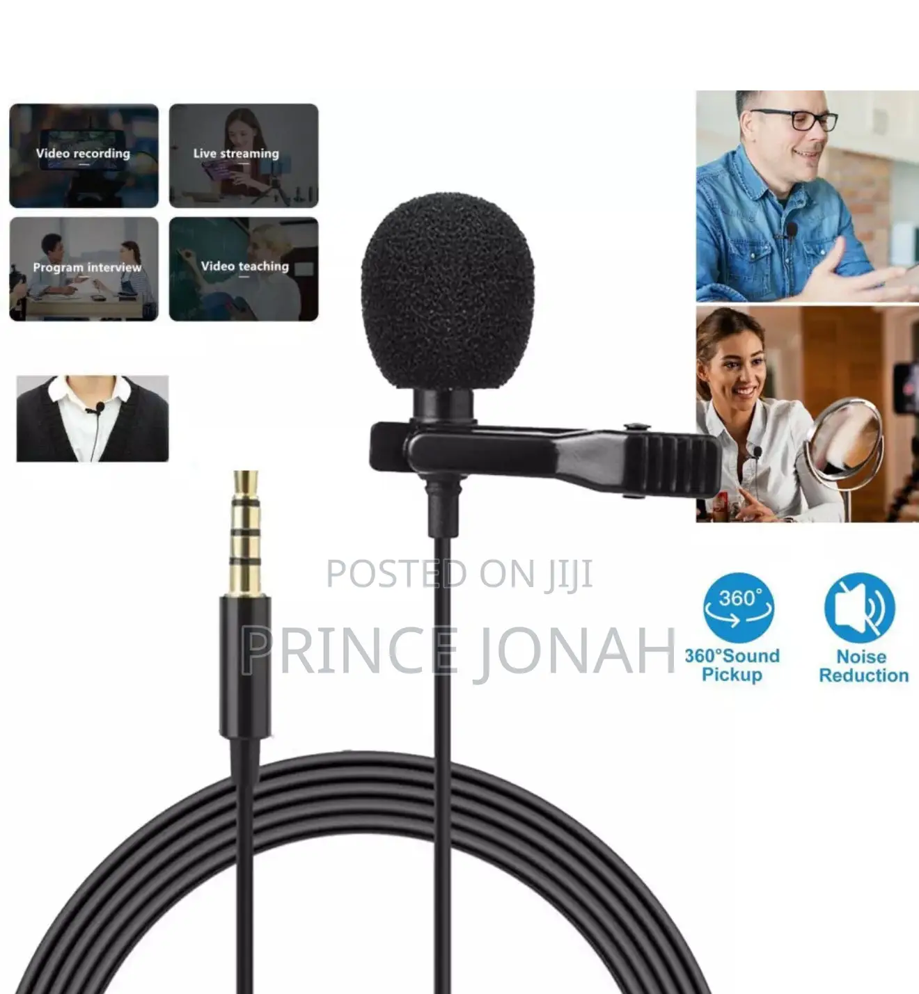 Clip-on Mini Mic Microphone 3.5mm Lavalier Lapel