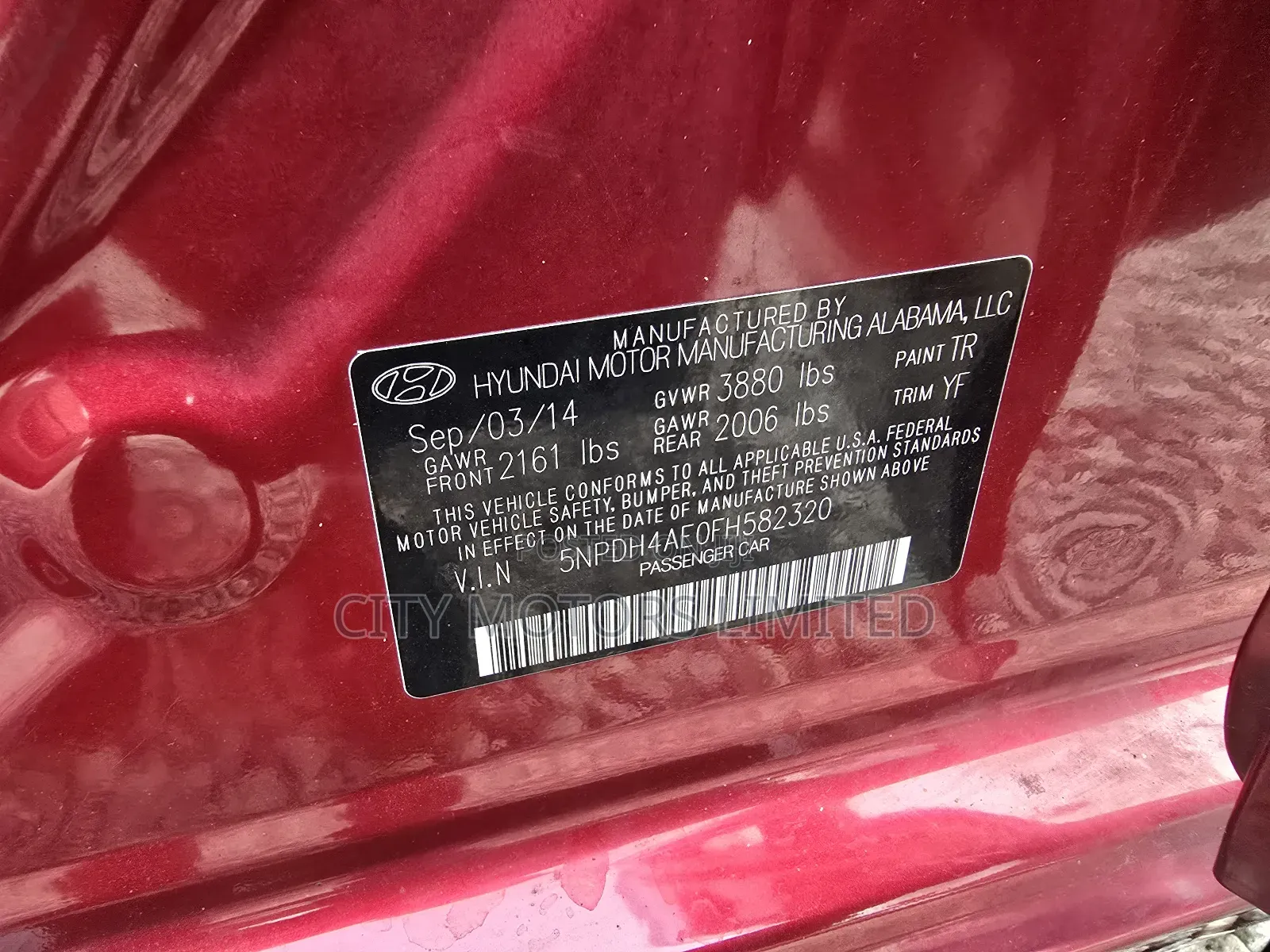 Hyundai Elantra SE 4dr Sedan (1.8L 4cyl 6A) 2015 Burgundy