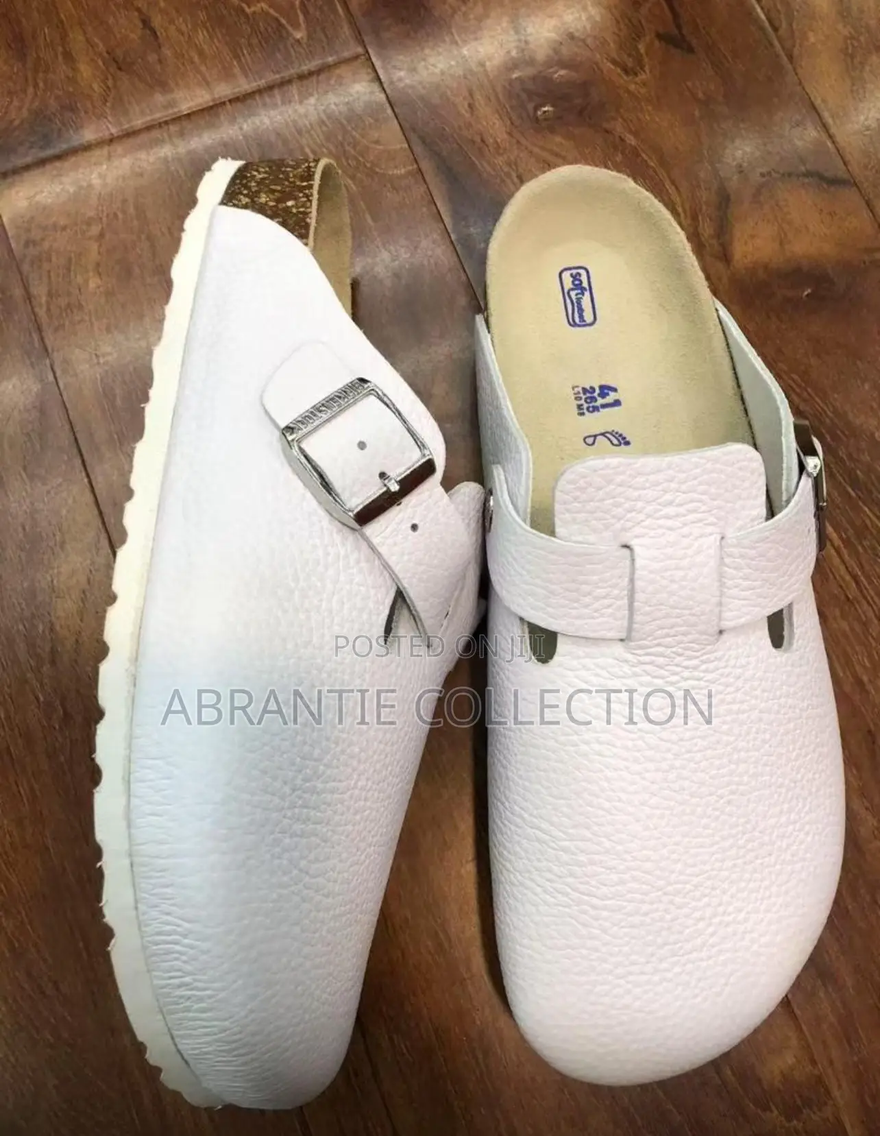 Unisex Boston Leather Birkenstock All White