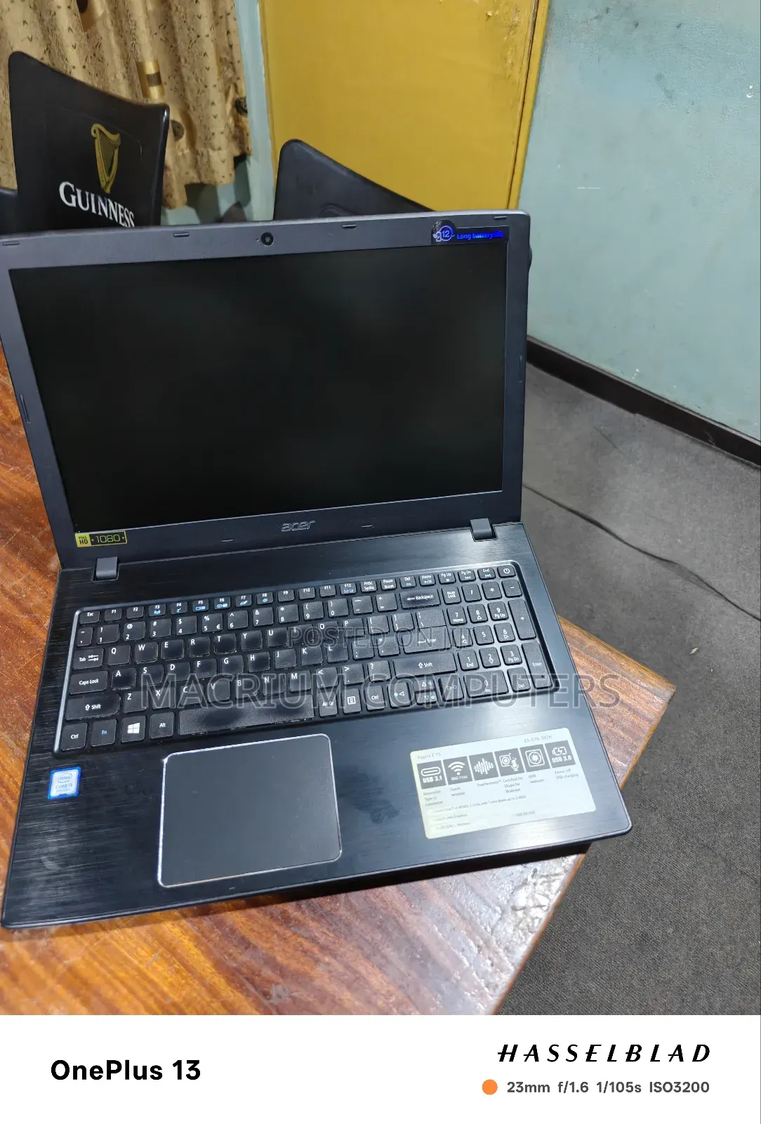 Laptop Acer Aspire E5-576 6GB Intel Core I3 SSD 256GB