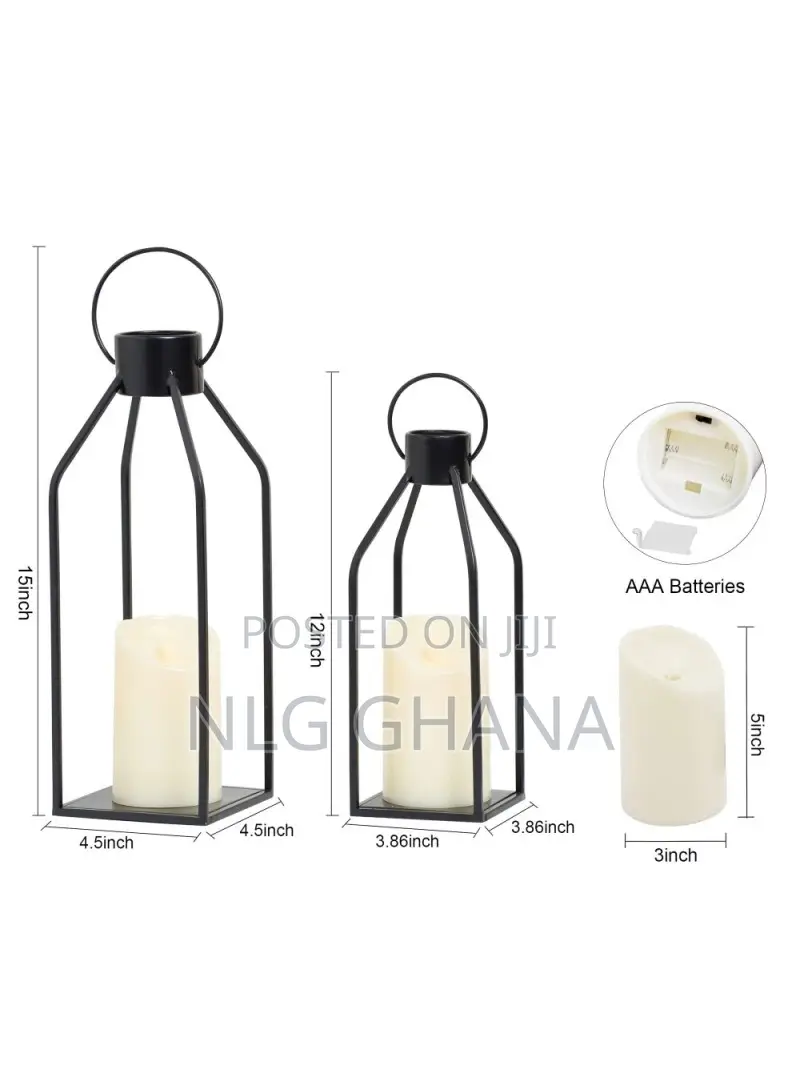 2pcs / Set Iron Candle Holder With Led Candle. Tvx28417