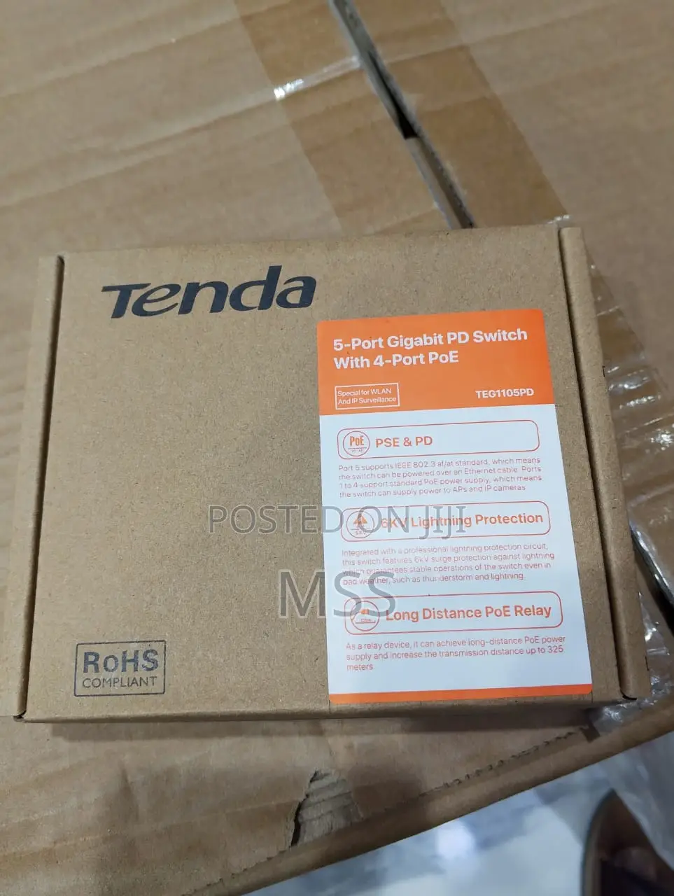 Teg1105pd 5-Port Gigabit Pd Switch With 4-Port Poe=Tenda