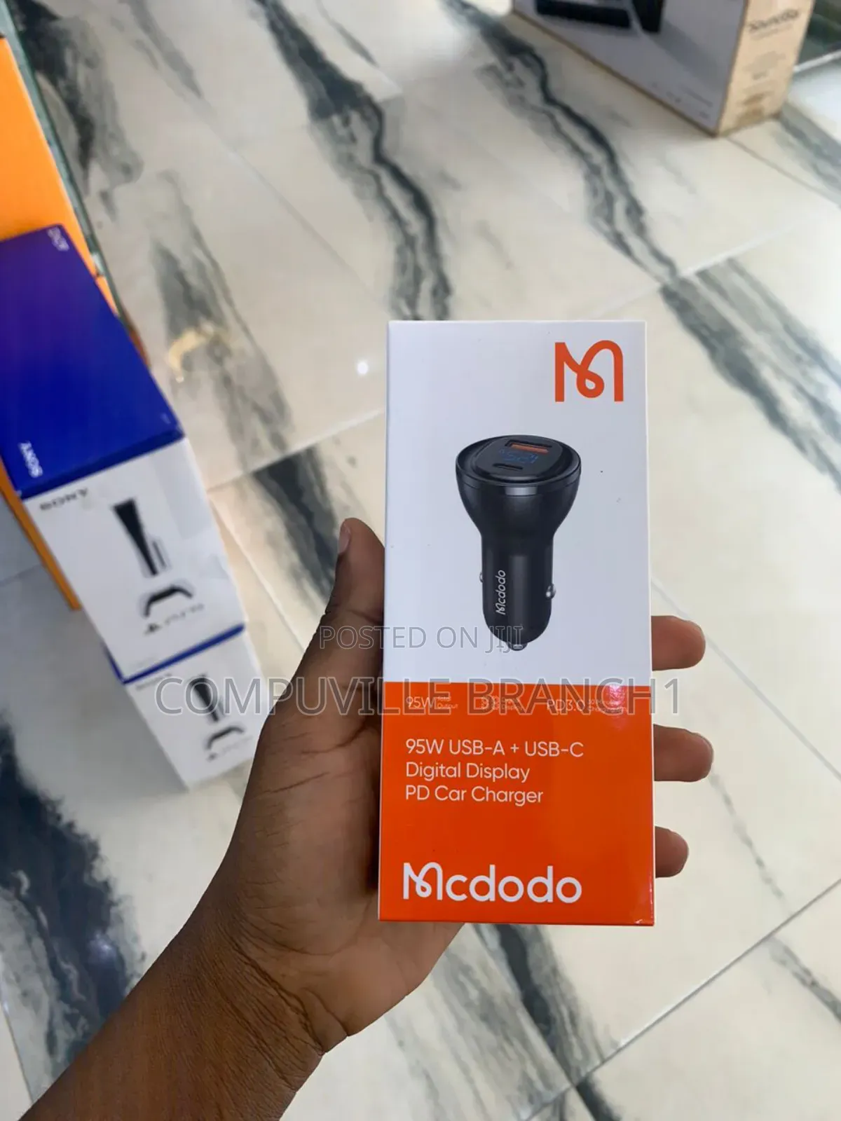 95w Usb-A+ Usb-C Digital Display Pd Car Charger