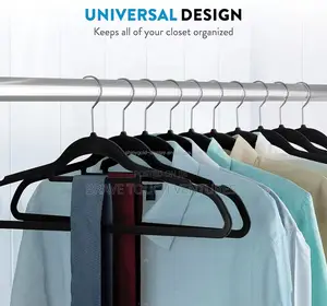 10 Piece Velvet Hanger With Anti-Slip Notches