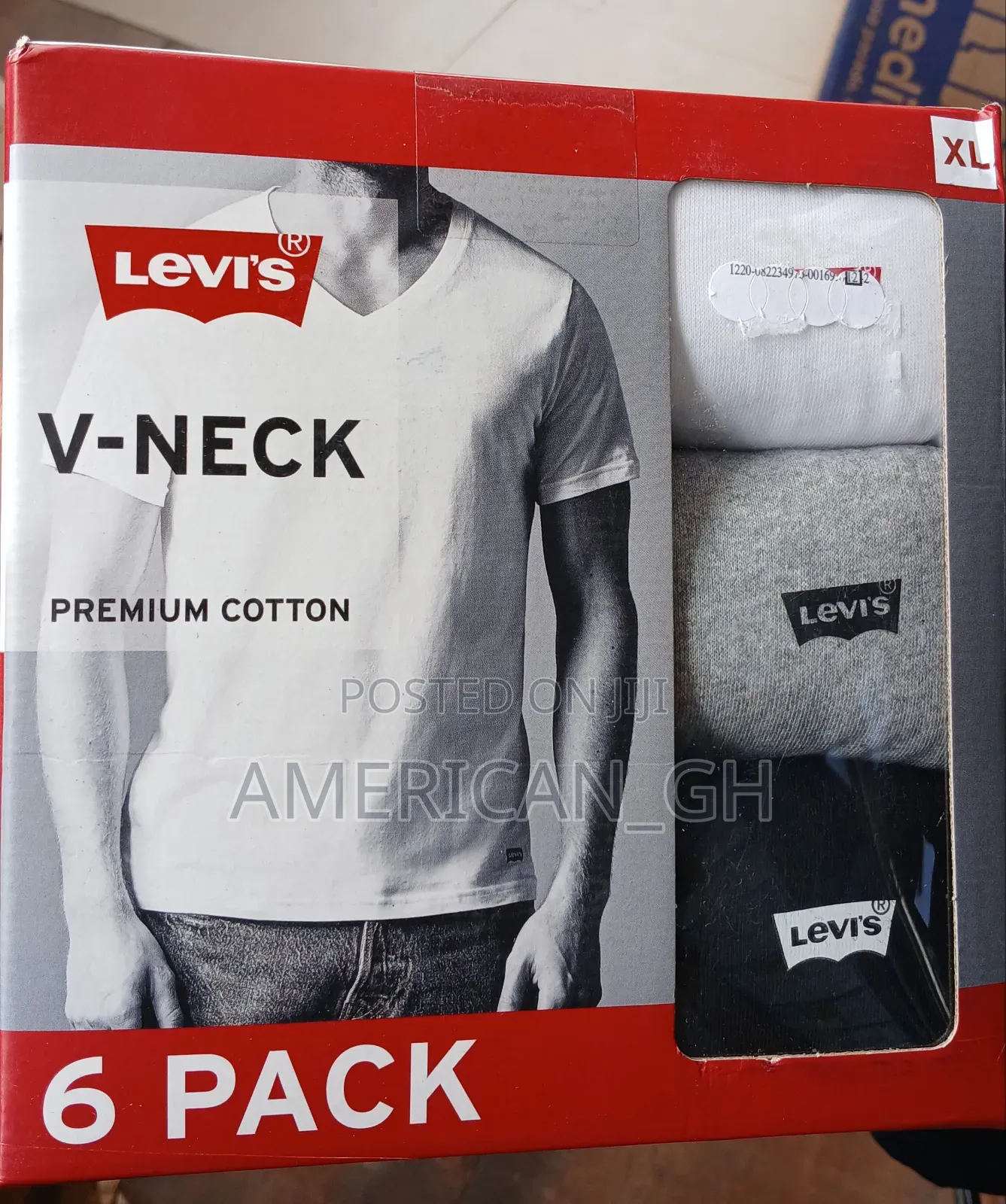 Levi's Premium Cotton v Neck, 6 Pieces(M/Xl)