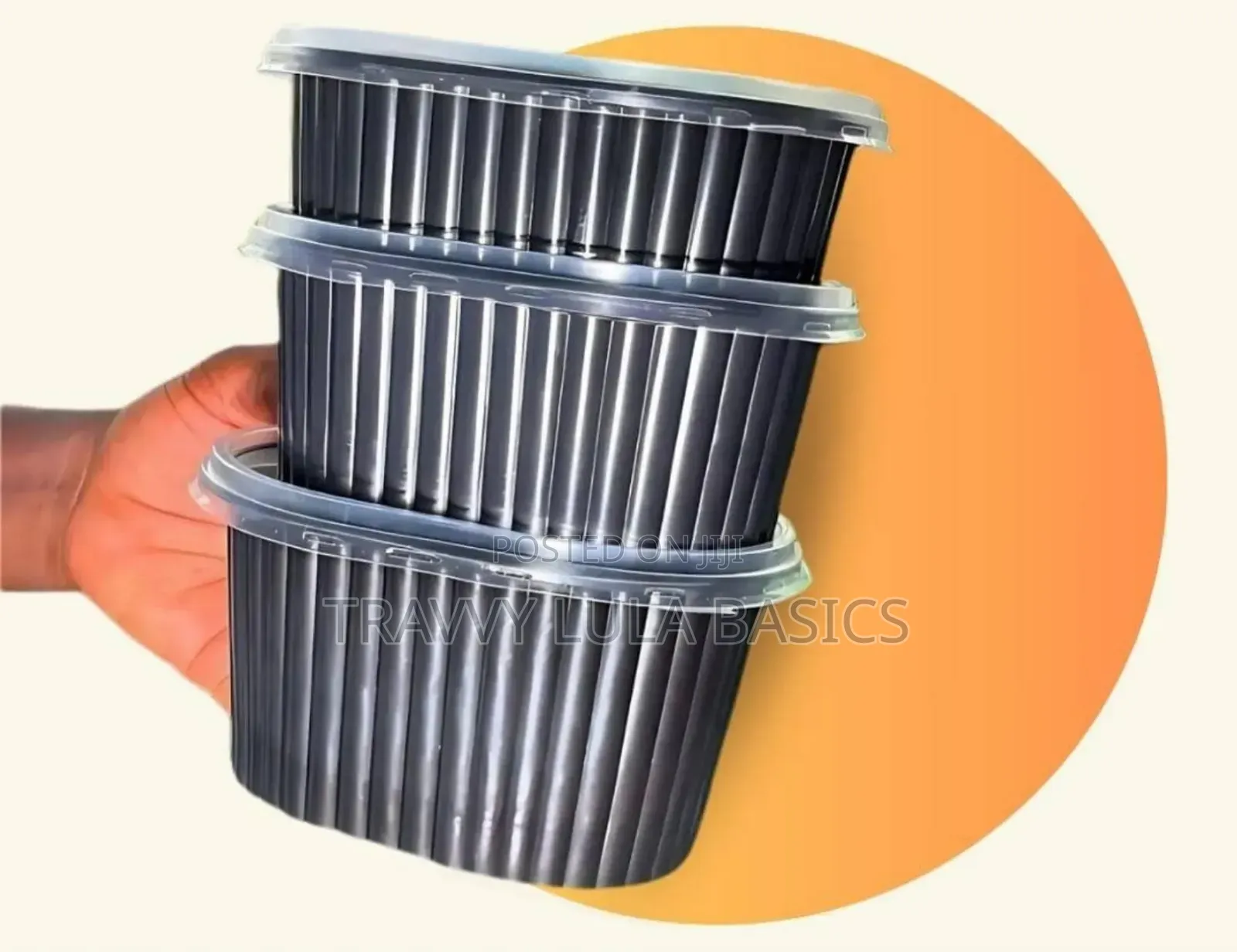 Microwave Black Oval 1000ml