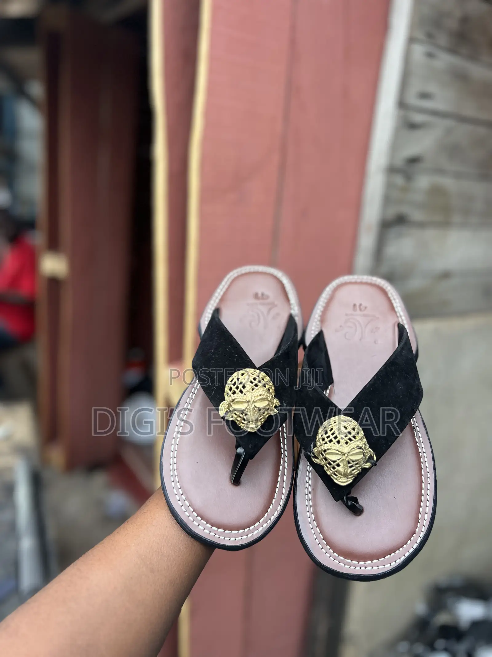 Black Suede Ahenema/ Chawchaw With Brown Leather Inner