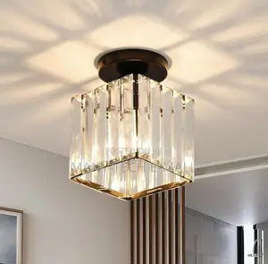 Square Crystal Ceiling Light .