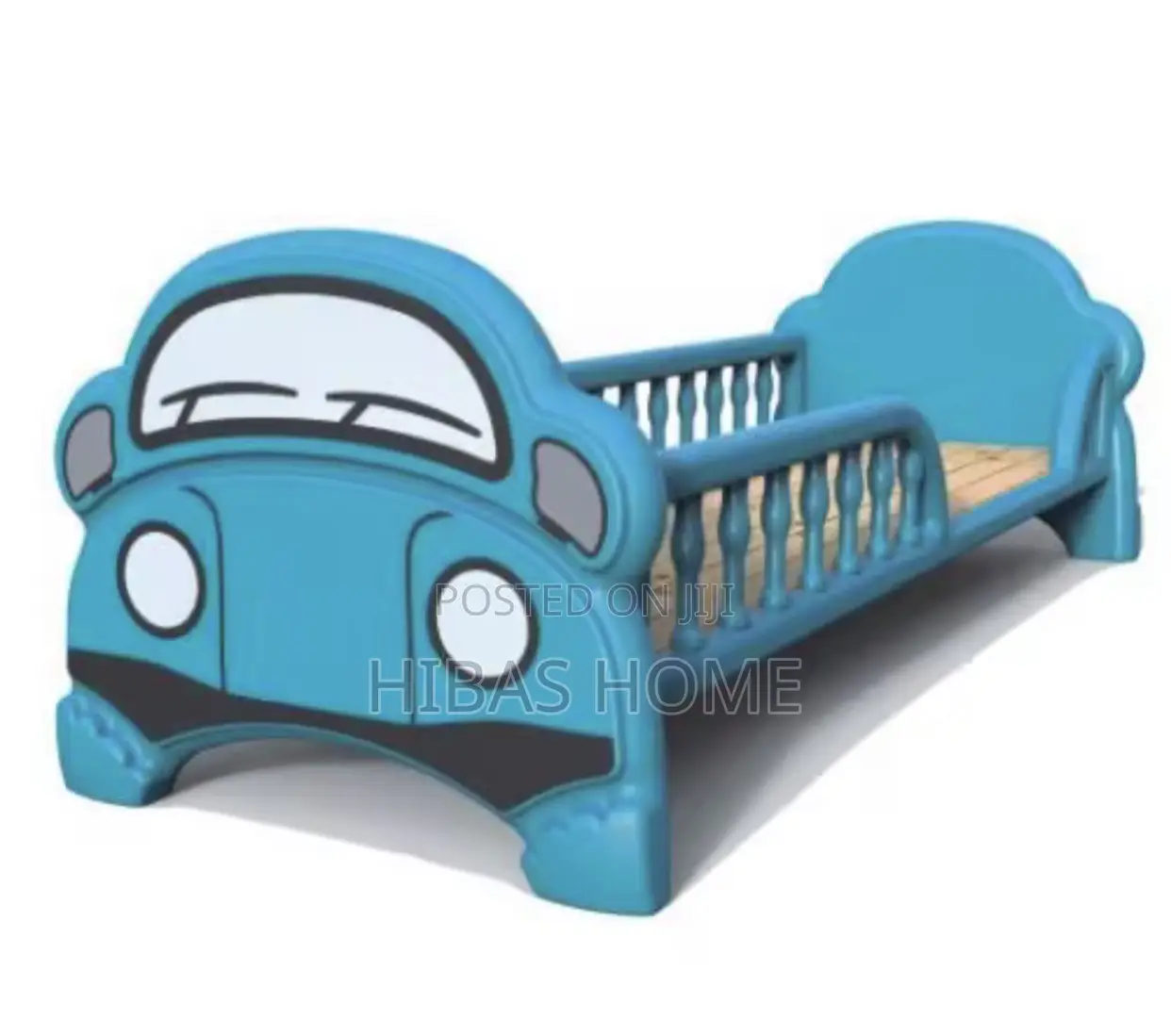 Kids Wooden Nursery Bed With Anti Fall Rail With Mattress 152*62*68cm