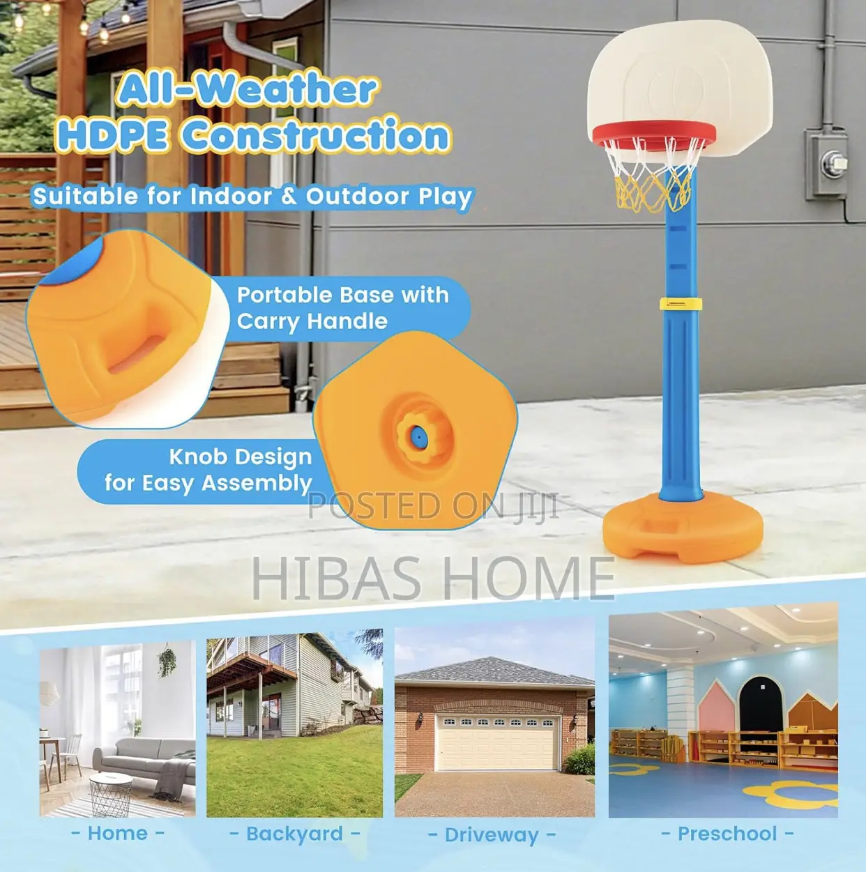 Height Adjustable Kids Basket Ball Stand 152*53*45cm