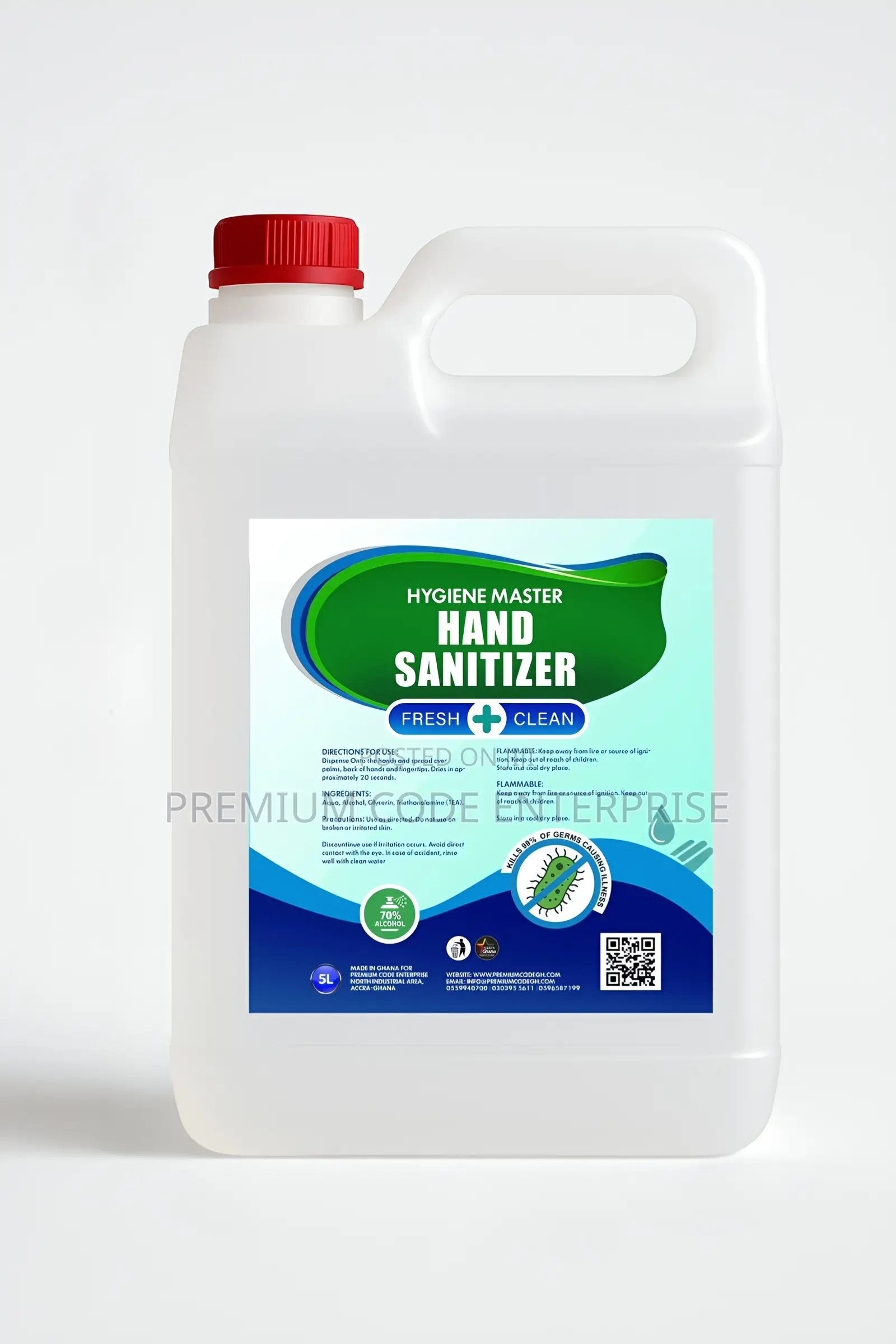 Hand Sanitizer Gel, 5 Liter - Hygiene Master