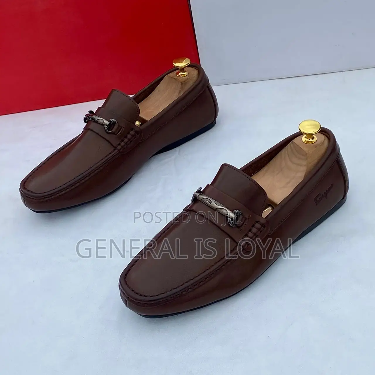 Ferragamo Brown Men Loafer Shoe