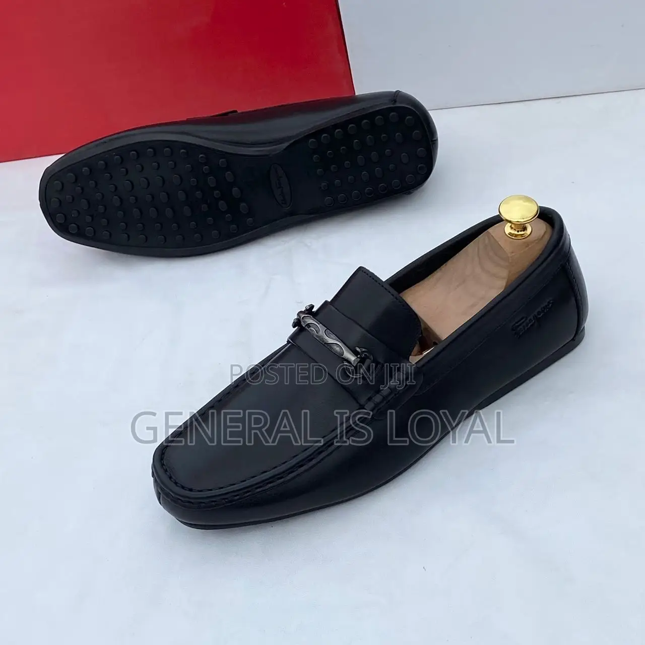 Ferragamo Black Men Leather Loafers Shoe