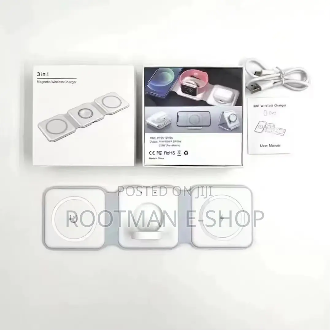 3 in 1 Magnetic Wireless Charger Foldable Mat for iPhone