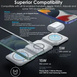 3 in 1 Magnetic Wireless Charger Foldable Mat for iPhone