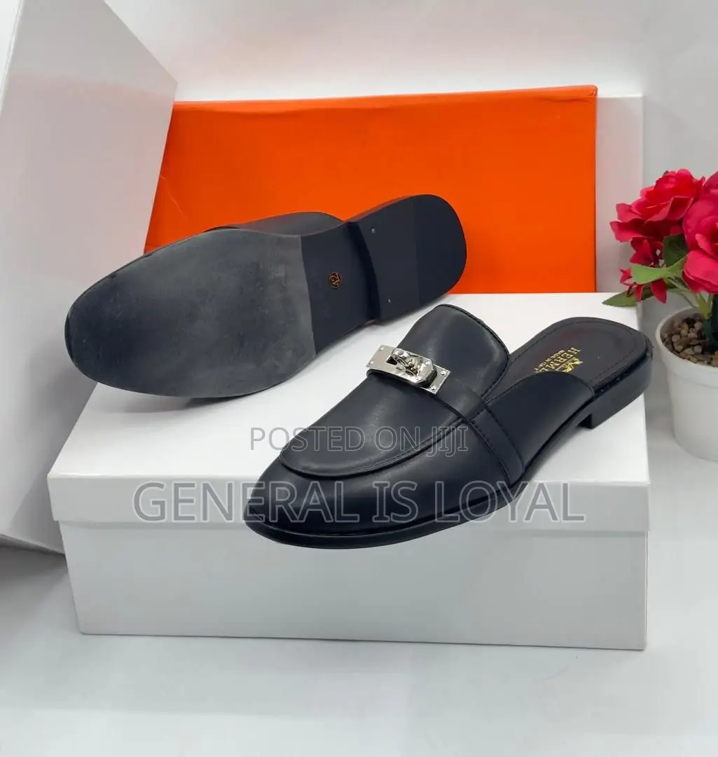 Hermes Leather Men Halfshoe