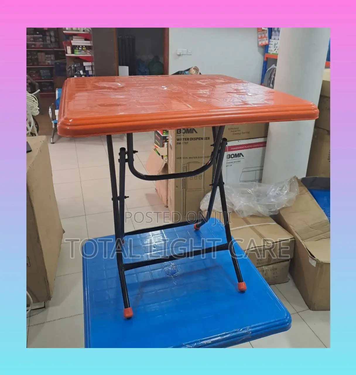 Foldable Plastic Metal Leg Table