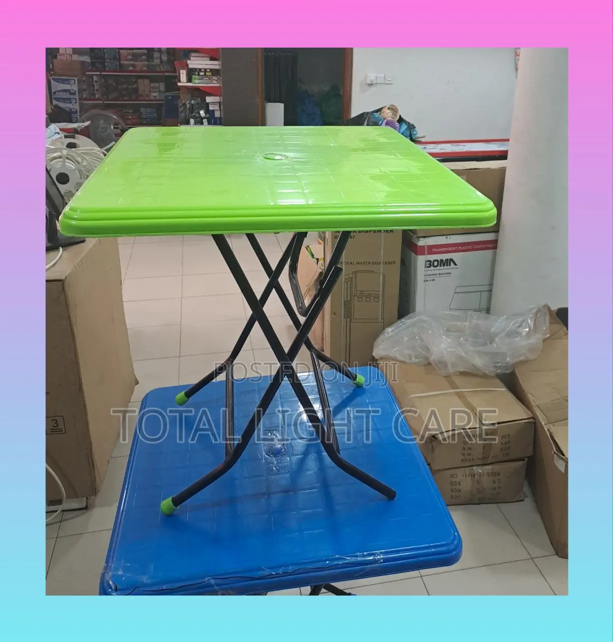 Foldable Plastic Metal Leg Table