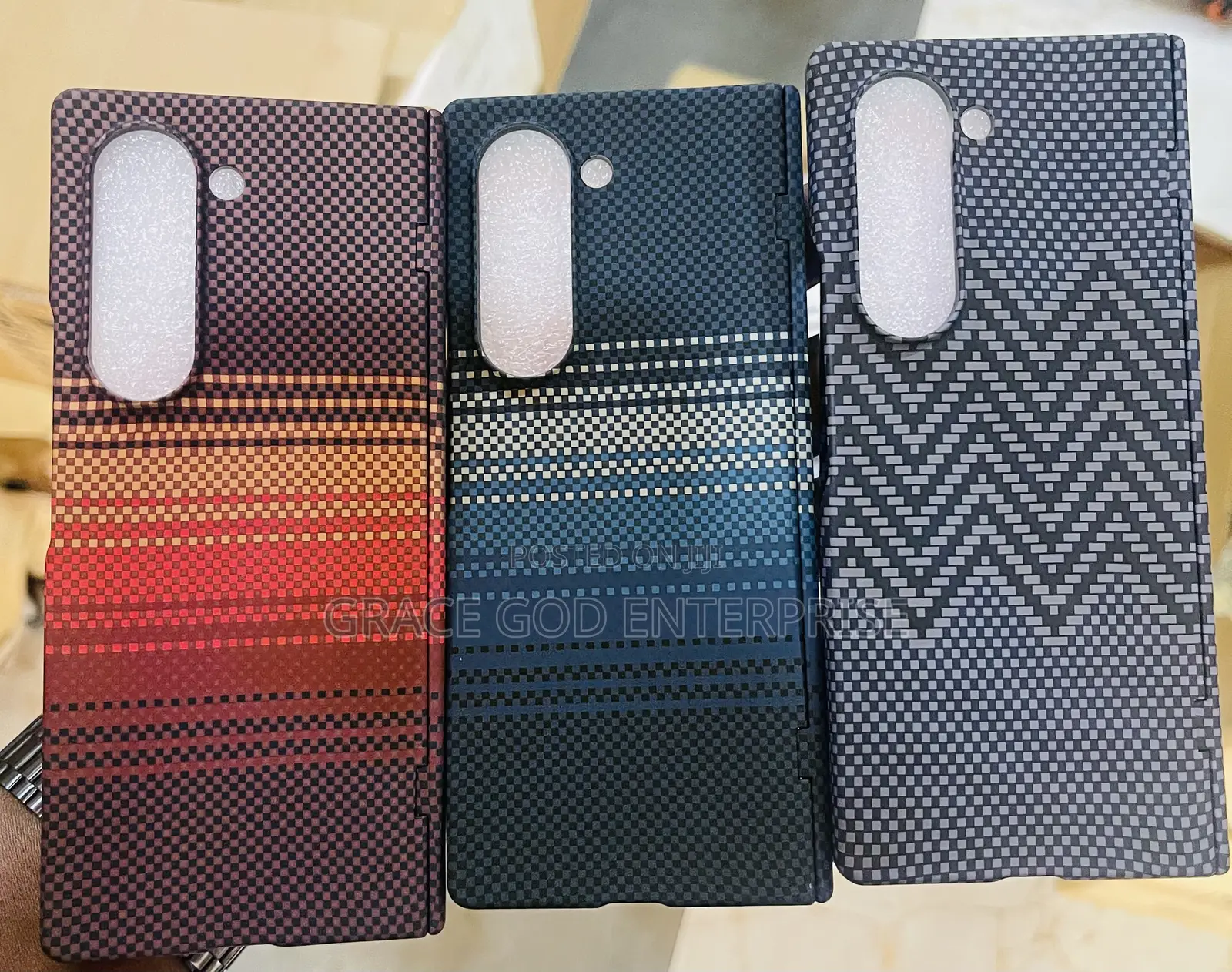 Original Carbon Fibre Fold 6 & 7 Case With Glass Protector