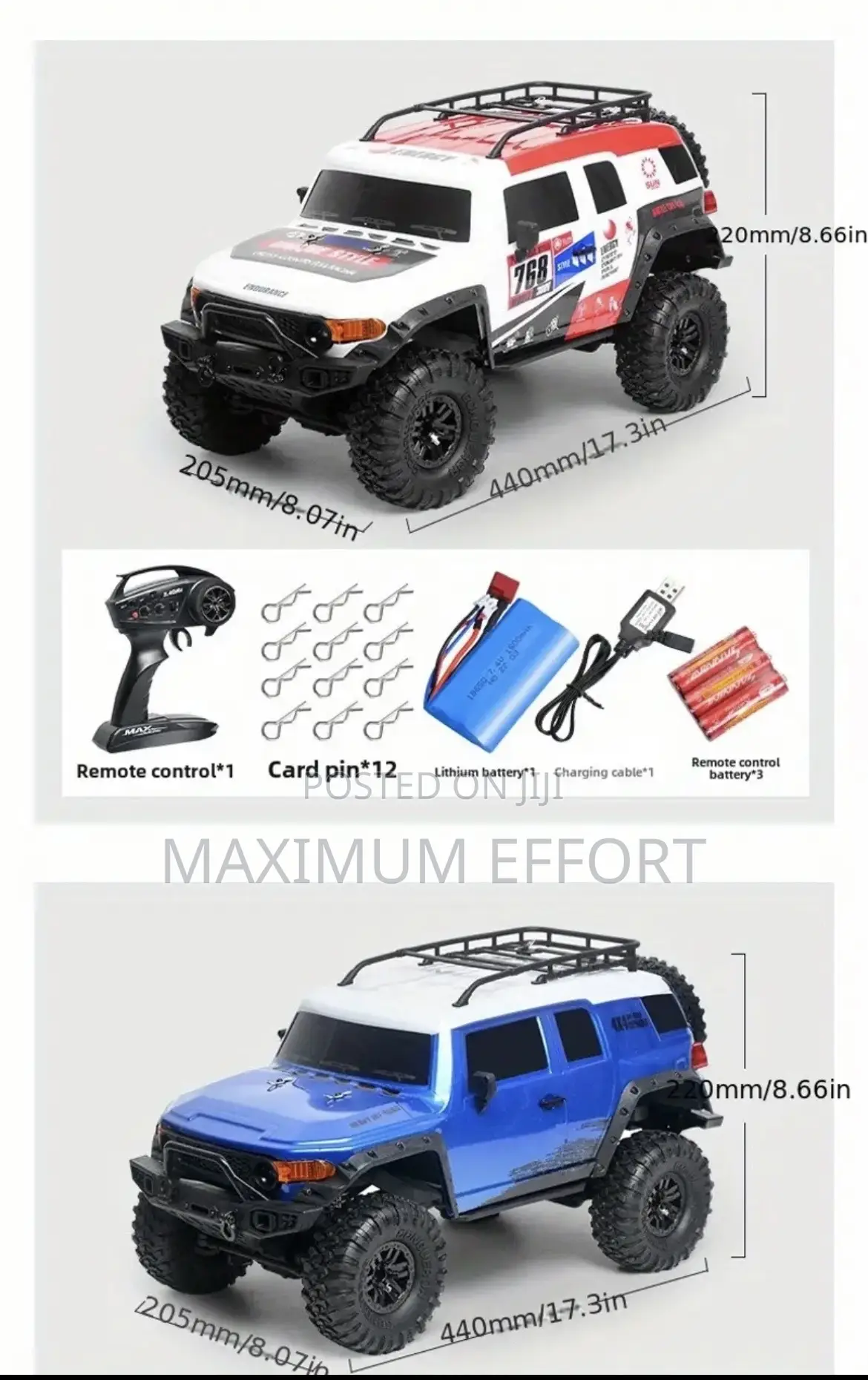 Fun Ultimate Rc Rock Crawler Beast Car Blue Fj Cruiser