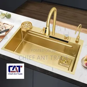 Golden Luxury Kitchen Sink 7545 Gold