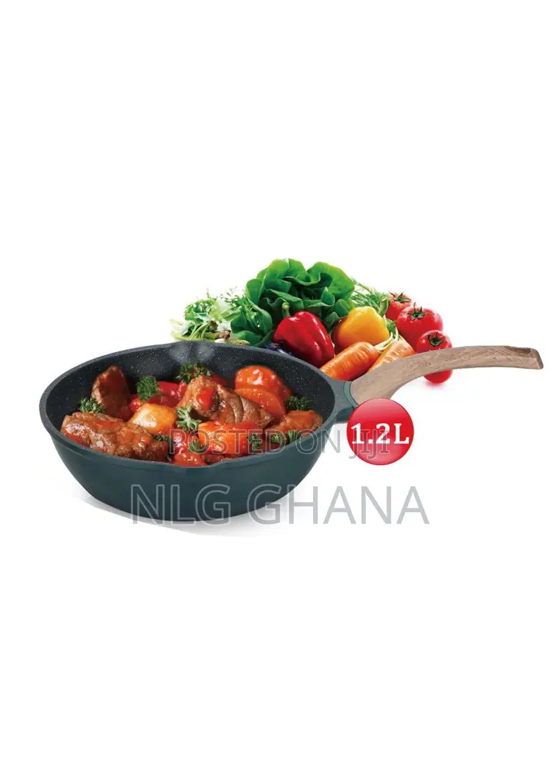 9.4inch 2l Marble-Coating Frypan With Wooden Handle. Ghx2320