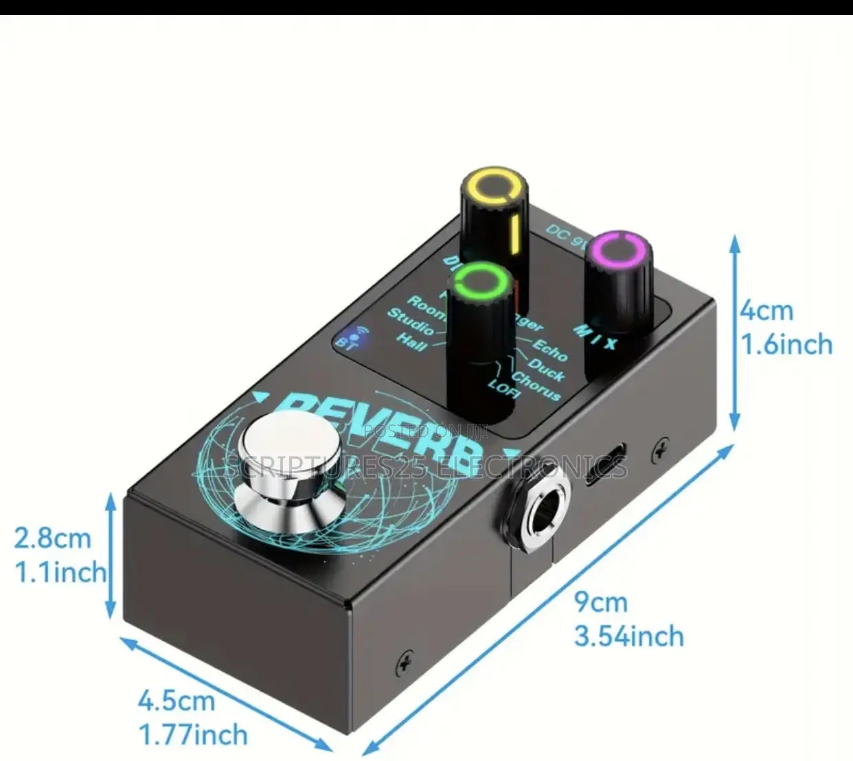 Reverb Guitar / Bass Effect Pedal