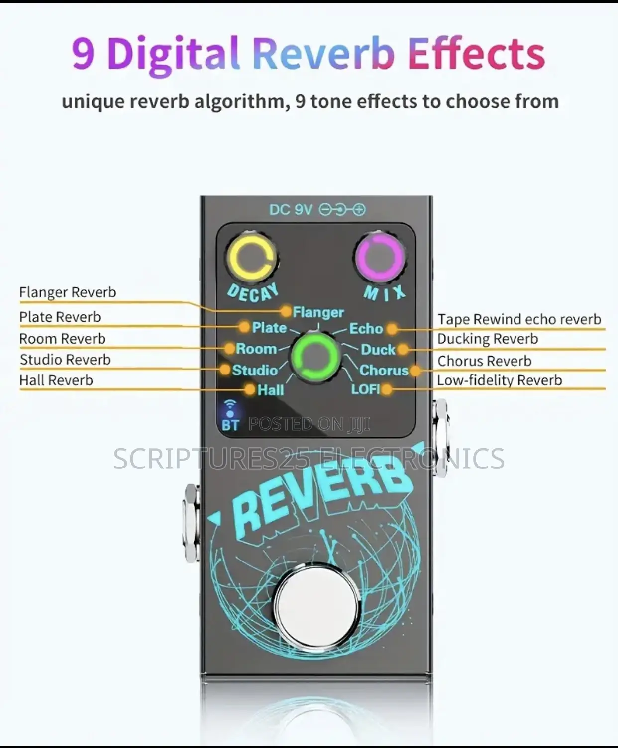 Reverb Guitar / Bass Effect Pedal