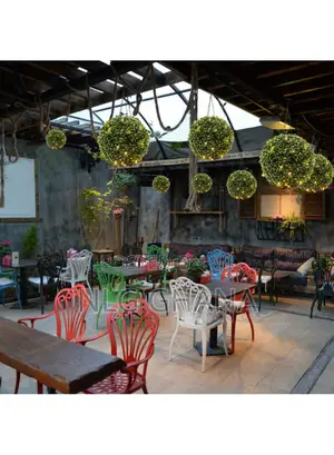 Solar Lamp Led Light Green Grass Ball Chandelier. Tvx23680