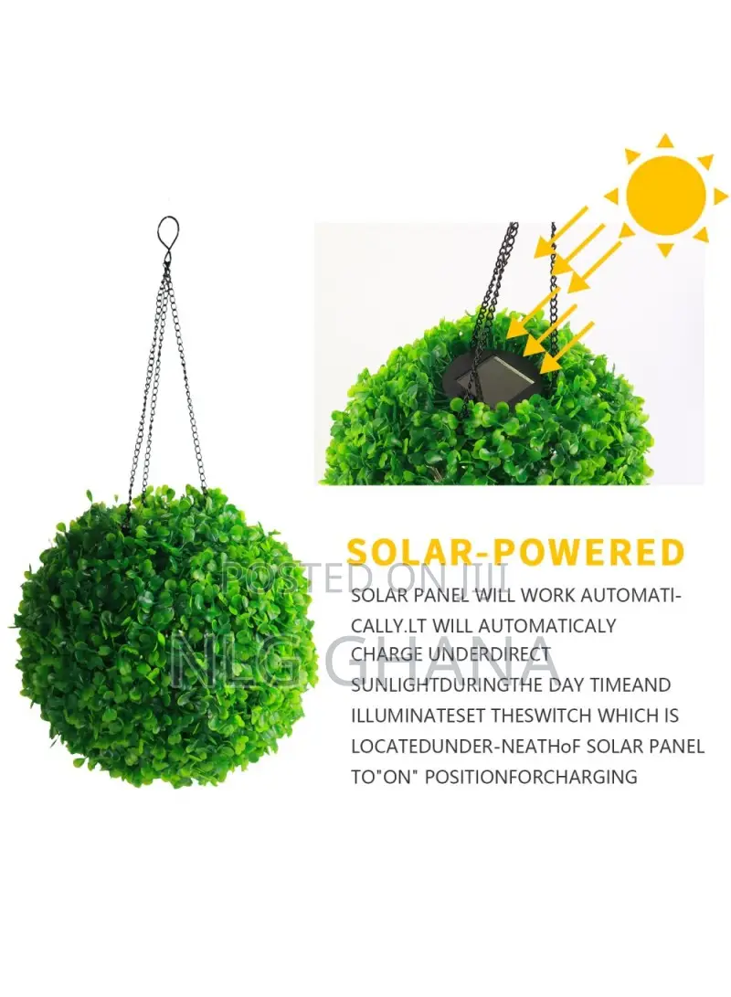 Solar Lamp Led Light Green Grass Ball Chandelier. Tvx23680