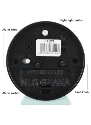 Metal+Glass+Abs Round Clock Bedside Desktop Kids. Tvx25032