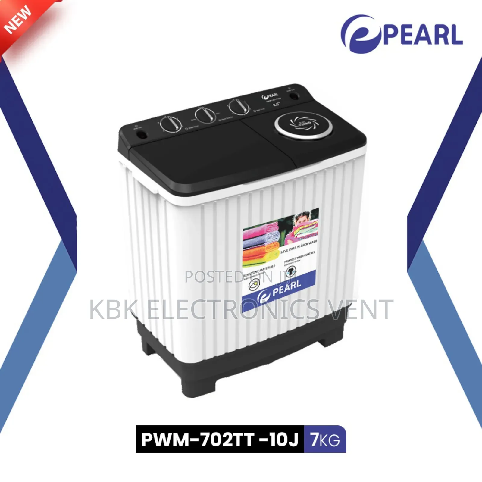 Pearl 7kg Twin Tub Washing Machine