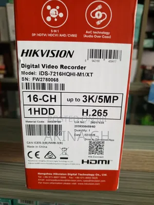 Hikvision 16ch 5mp Acusense Ai DVR Ids-7216hqhi-M1/Xt