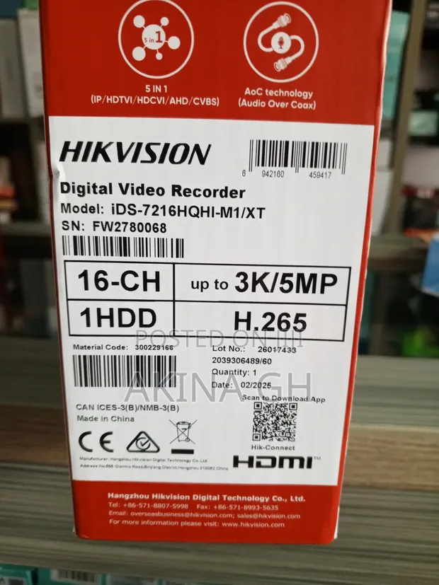 Hikvision 16ch 5mp Acusense Ai DVR Ids-7216hqhi-M1/Xt 2