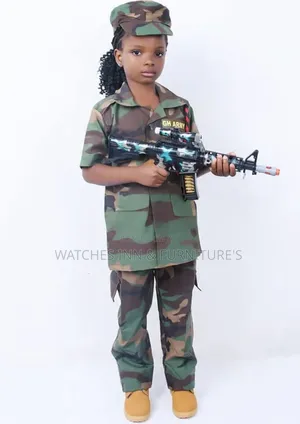 Military Camouflage Wear on Career Day for Kids