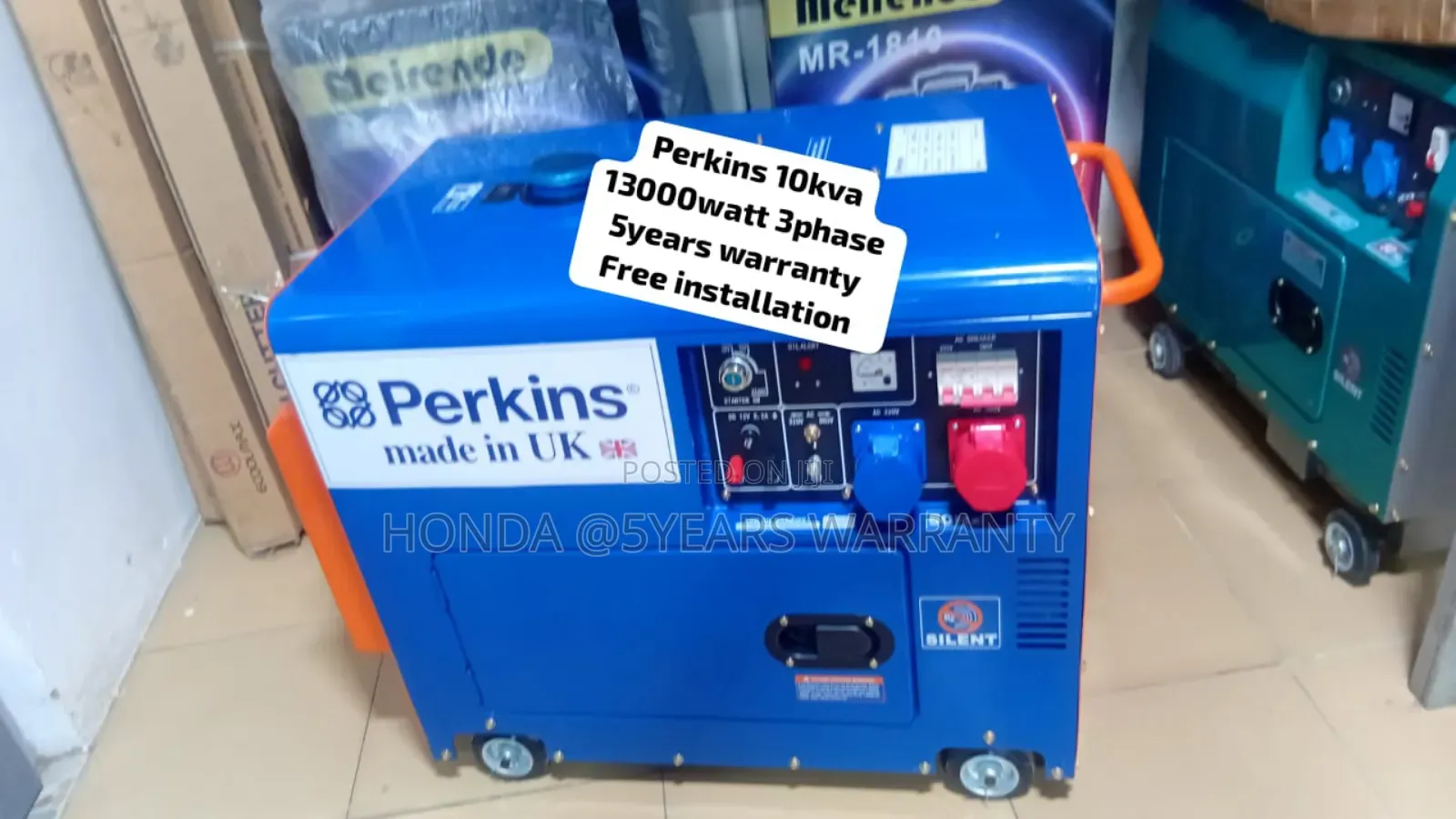 Extended Power Perkins 3phase 13000watt Generator 10kva