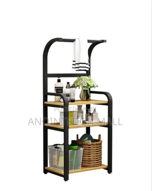 Bathroom Floor Shelf 3 Tier Standing Shelf - Black