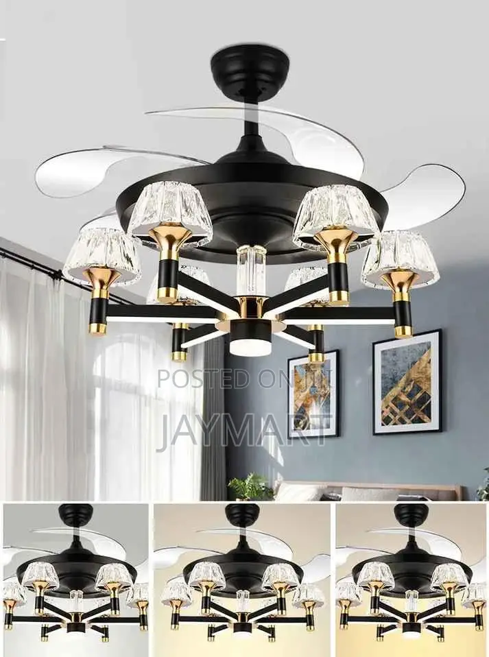 Luxury Chrystal Fan Light