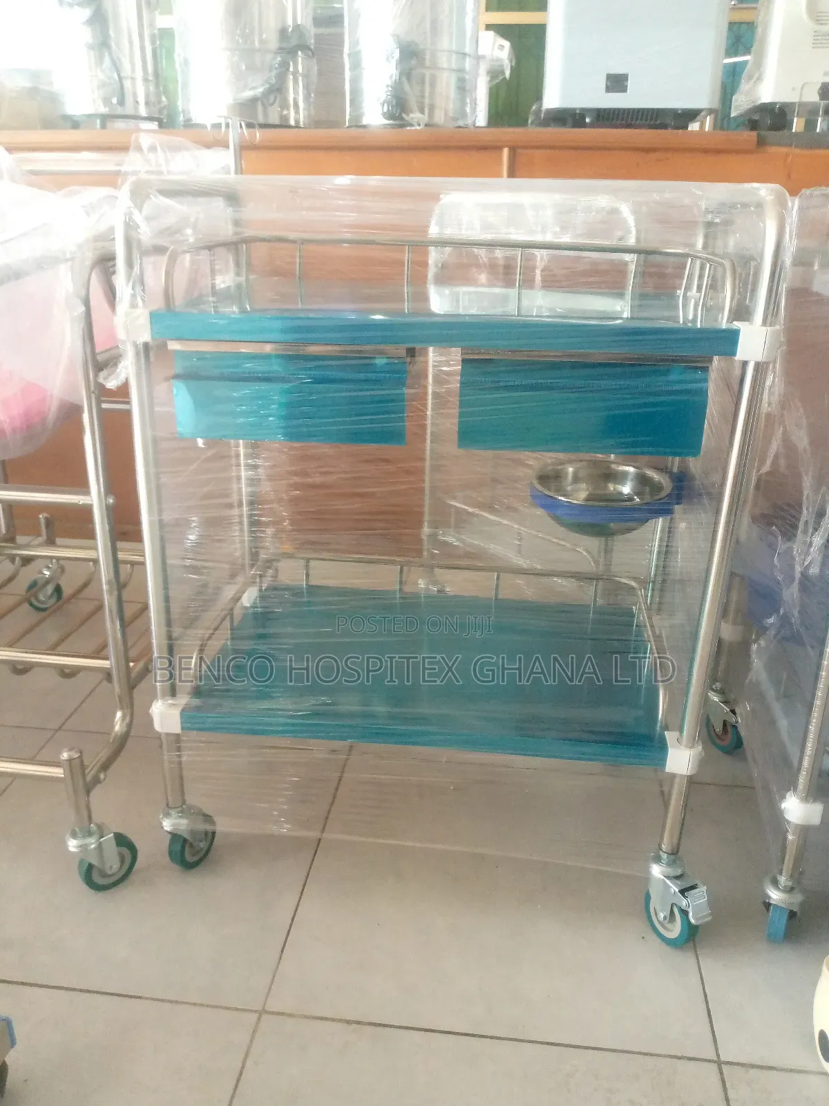 Medicine Trolley Two Step (With Drawer)