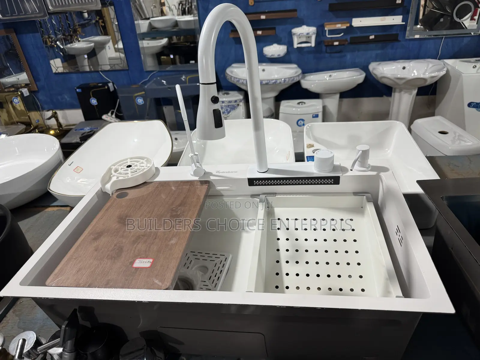Luxury White Wash Water Fall Kitchen Sink
