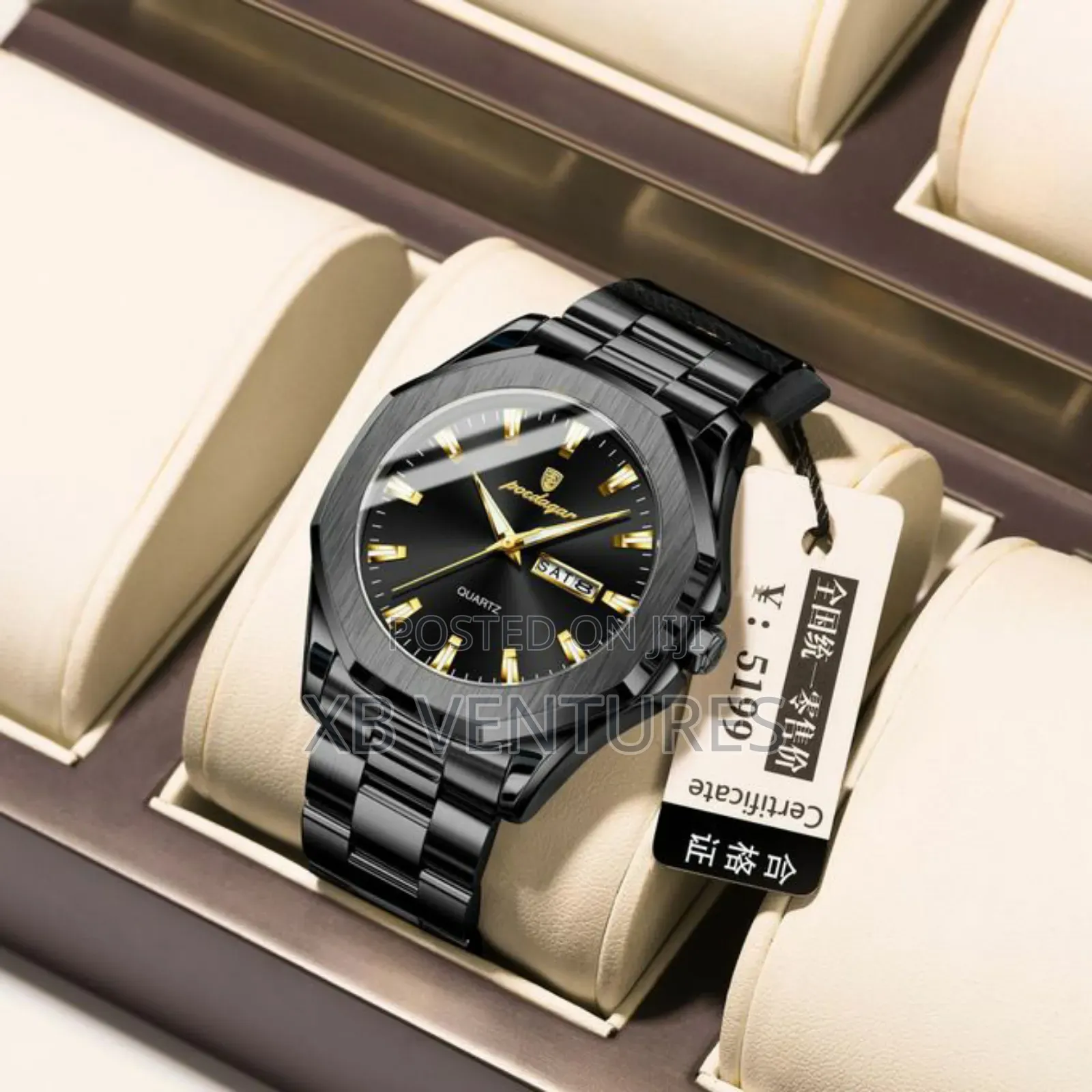Poedagar 875men's Wristwatch Fashion Business Black