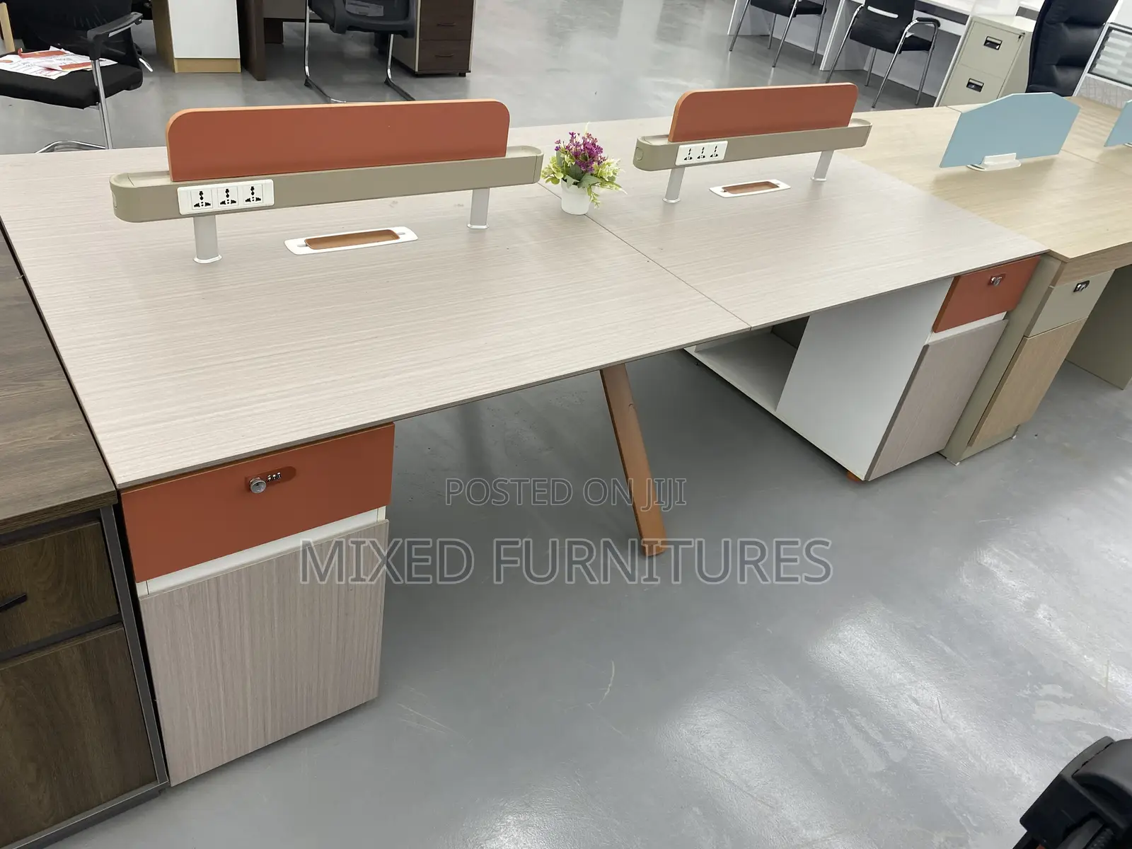 Modern Work Station With Socket and Lockers