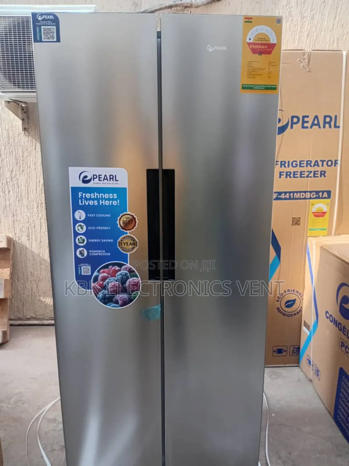 Pearl 386ltr Side By Side Refrigerator Silver