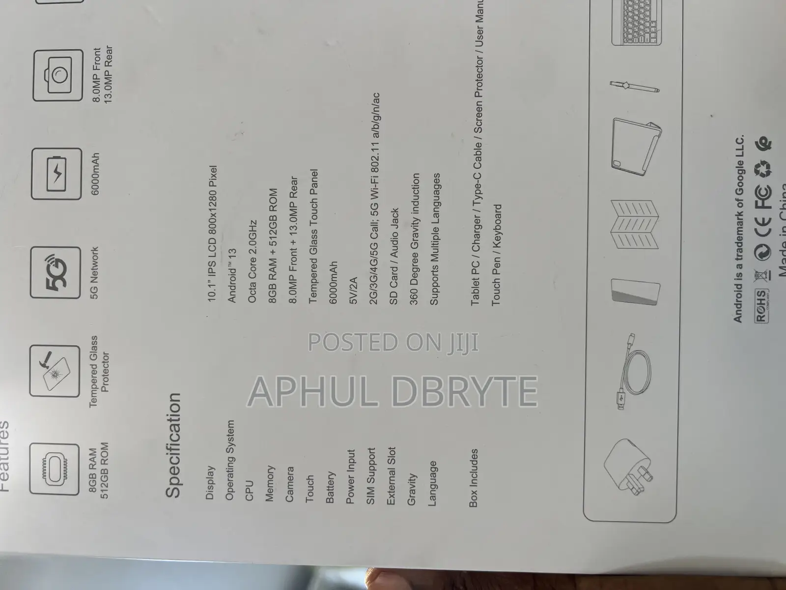 New Oteeto Tab 14 512 GB Blue