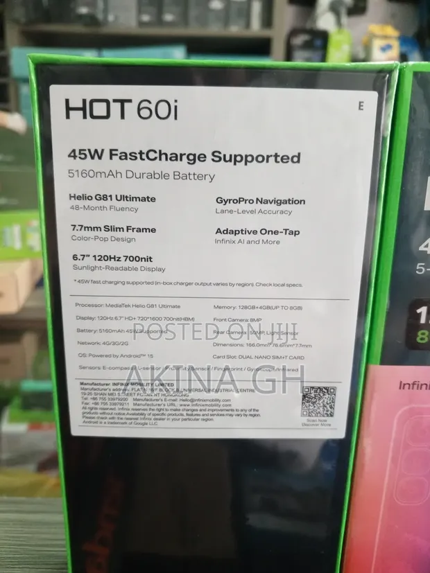 New Infinix Hot 60i 128 GB Silver 2