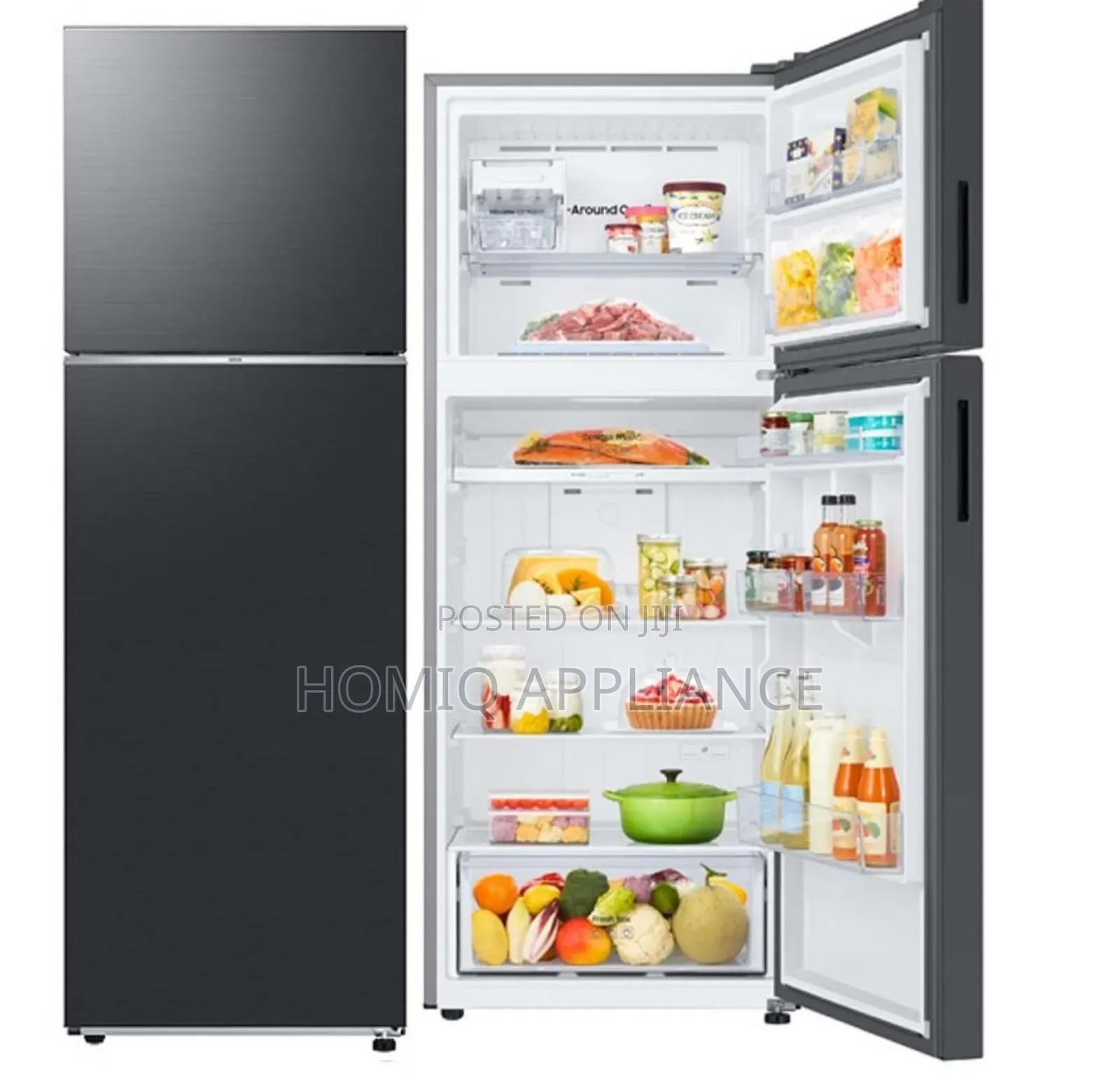 465l Samsung Double Door Top Mount Freezer Black Refrigerator