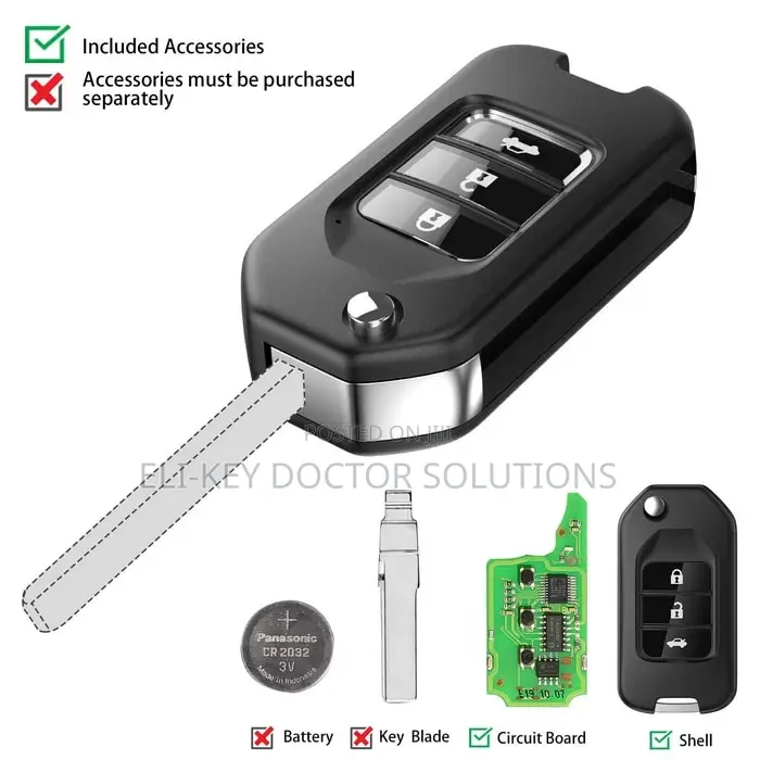 Vvdi Xnho00en Honda-Style Universal Wireless Remote Key With 3 Buttons