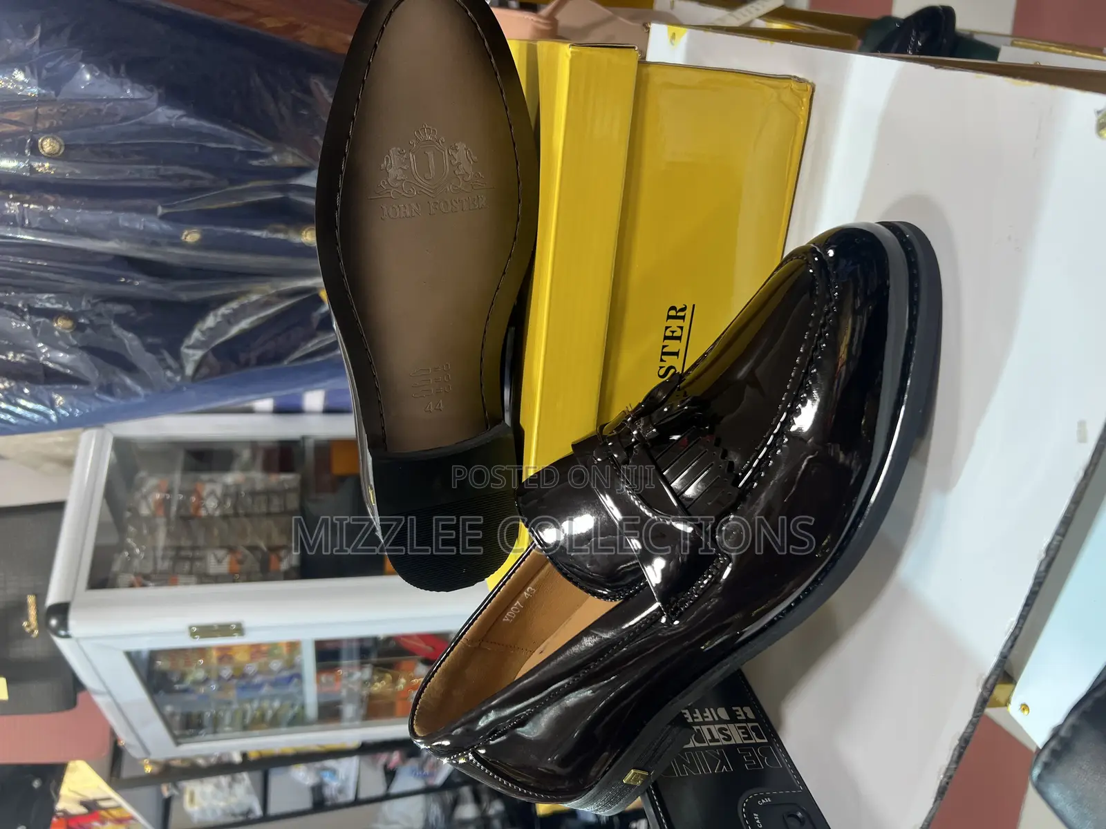 Quality Boxed Black and Coffee Mirror Loafers